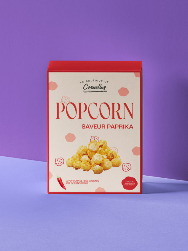 Projet Cornelius, une gamme de packaging pour des popcorns